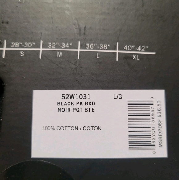 Kenneth Cole New York Mens Size Large 36-38 100% Cotton Black Underwear Briefs - Picture 7 of 9